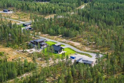 Flygfoto över Söderfjärdsbackens bostadområde